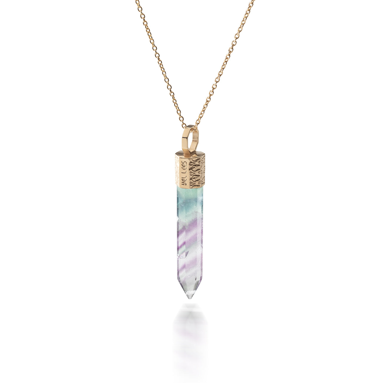 Naszyjnik z Fluorytem – Srebro 925 pozłacane