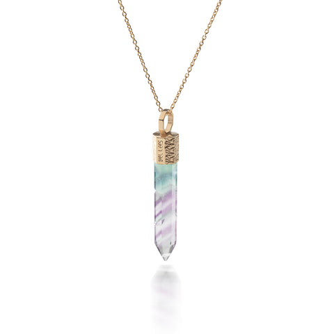 Naszyjnik 44 cm z Fluorytem – Srebro 925 pozłacane