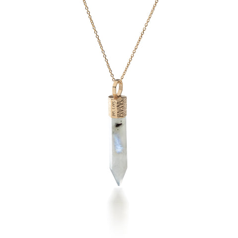 Collar con Piedra Luna – Plata 925 bañada en oro