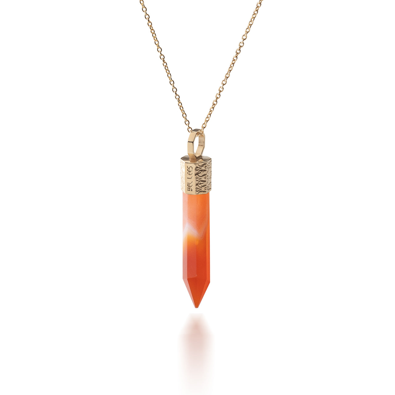 Naszyjnik z Karneolem – Srebro 925 pozłacane