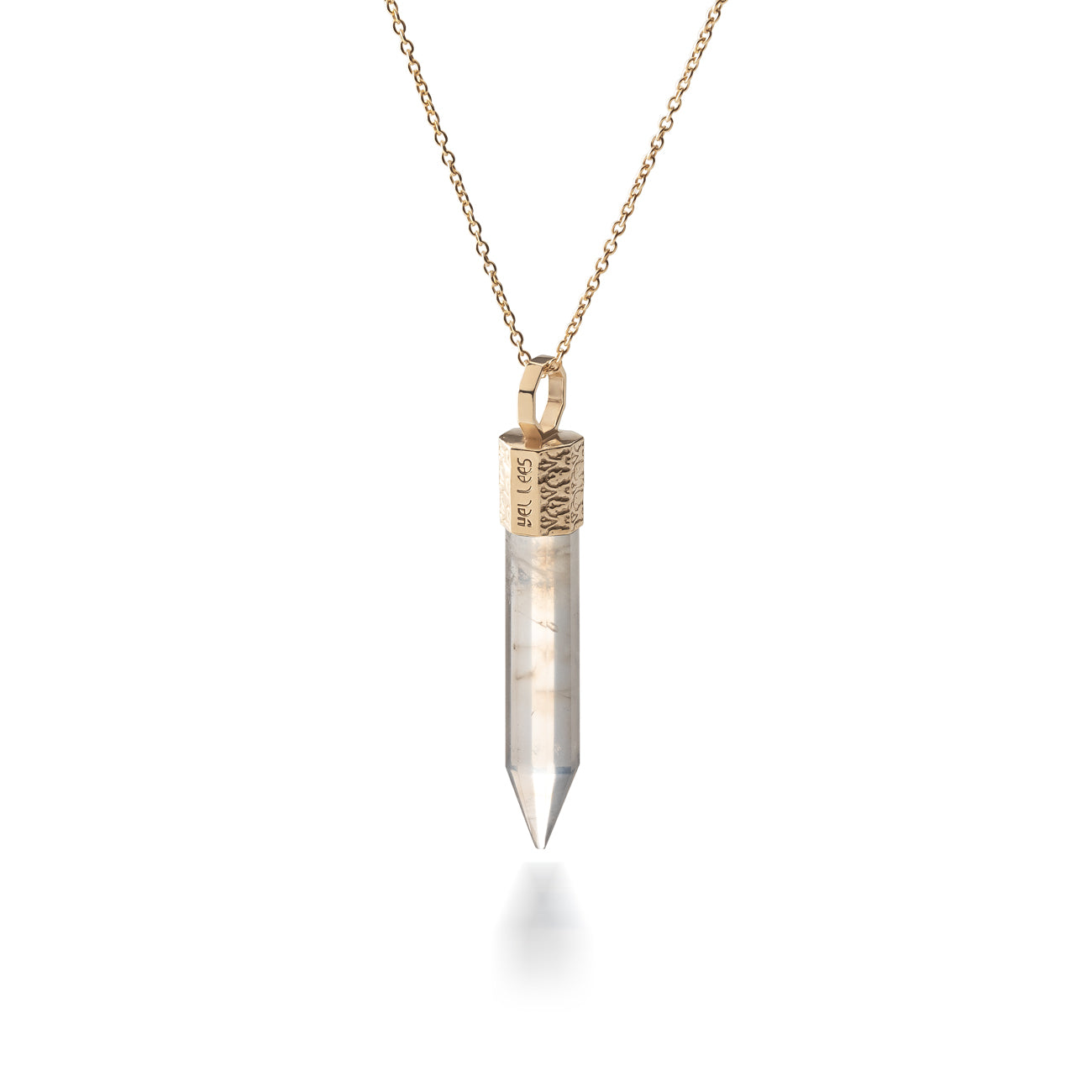 Naszyjnik 44 cm z Kryształem Górskim – Srebro 925 pozłacane