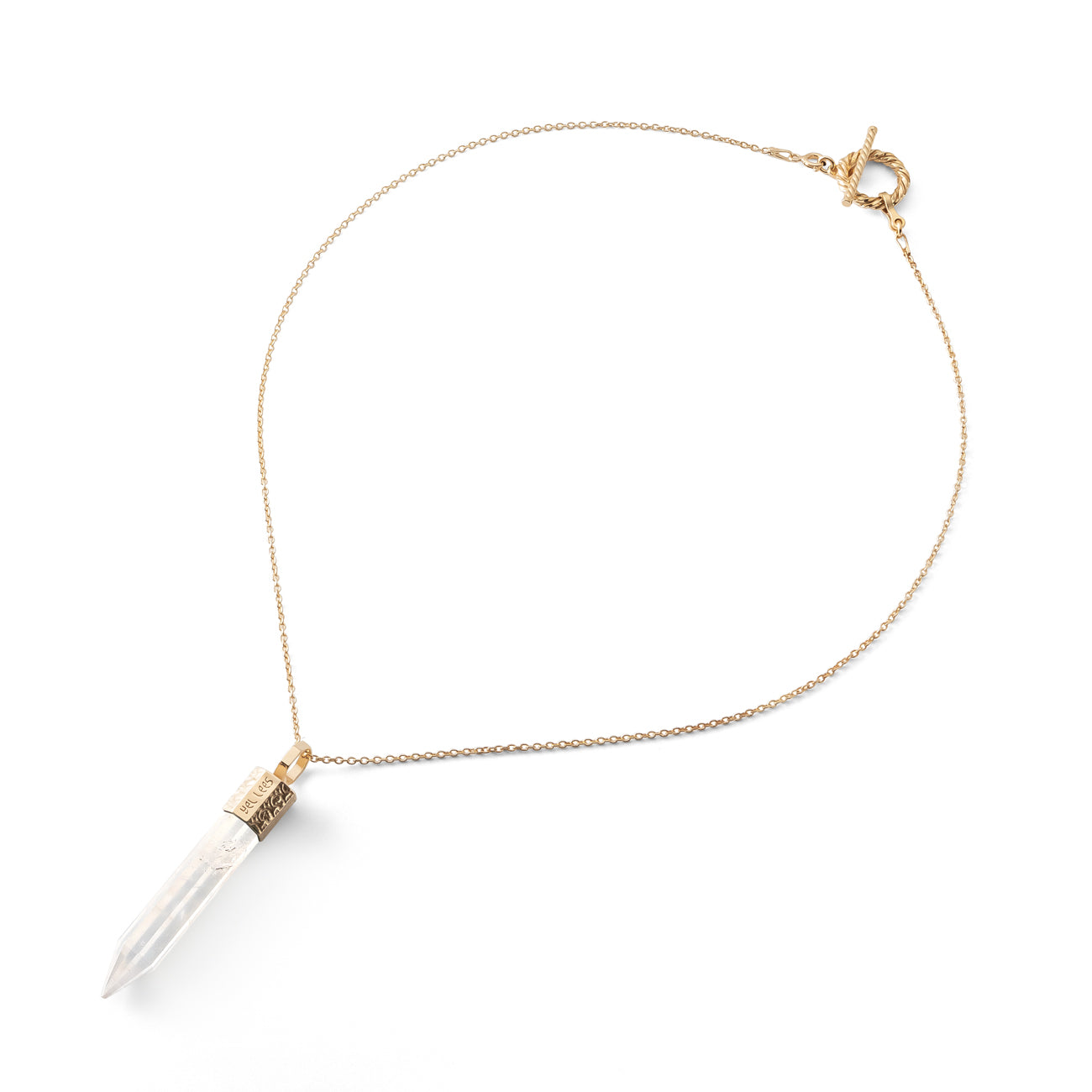 Naszyjnik 44 cm z Kryształem Górskim – Srebro 925 pozłacane