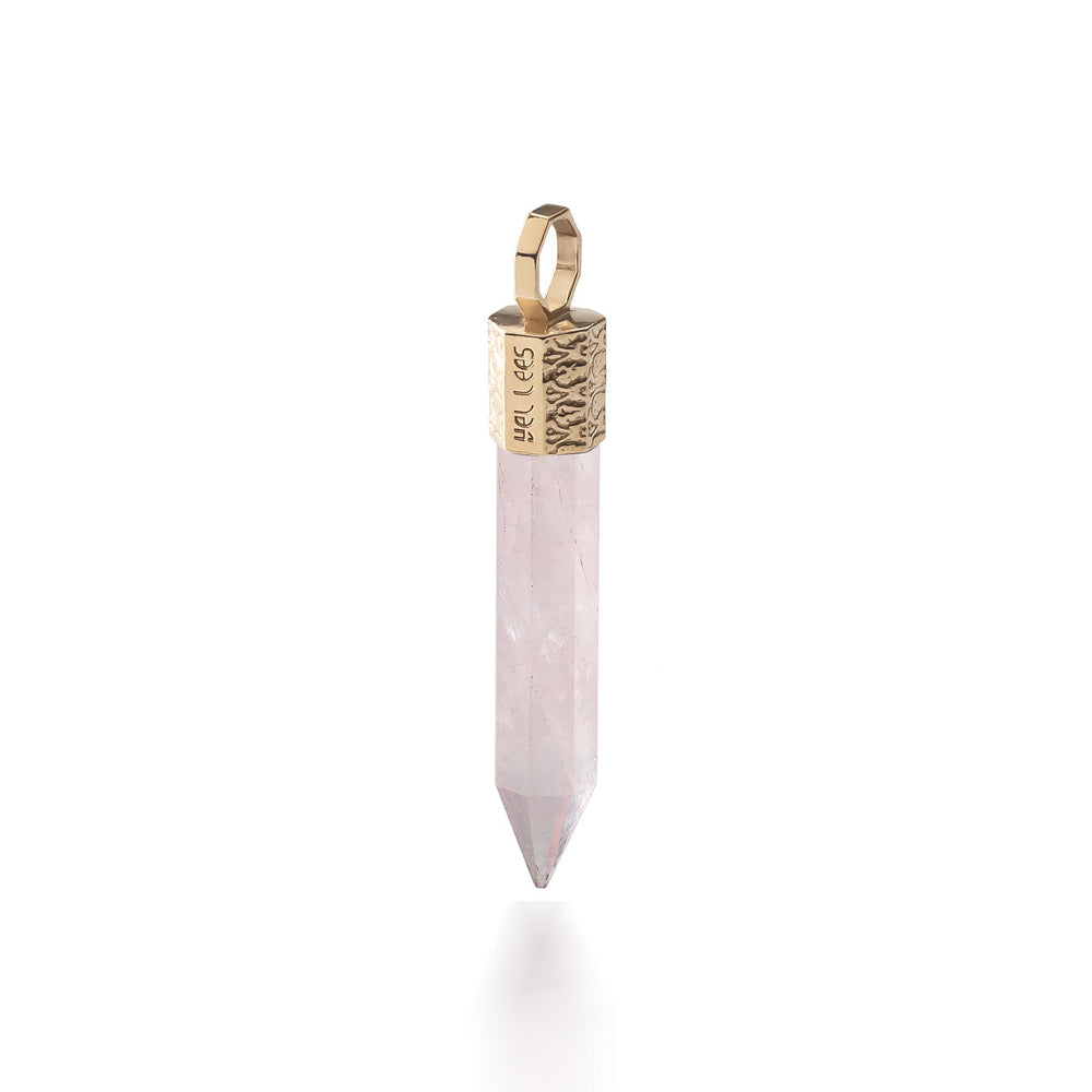Pendant with Rose Quartz – 14K Gold