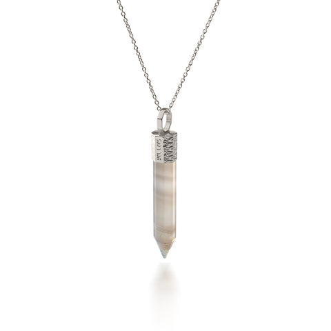 Naszyjnik 44 cm z Onyksem – Srebro 925 pokryte platyną