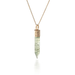 Naszyjnik z Prehnitem – Srebro 925 pozłacane