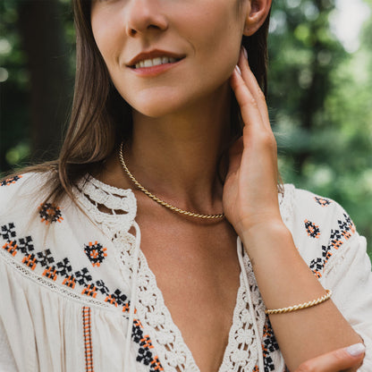 Copper tensor necklace in gold color - <tc>cubit</tc> Royal (144 MHz)