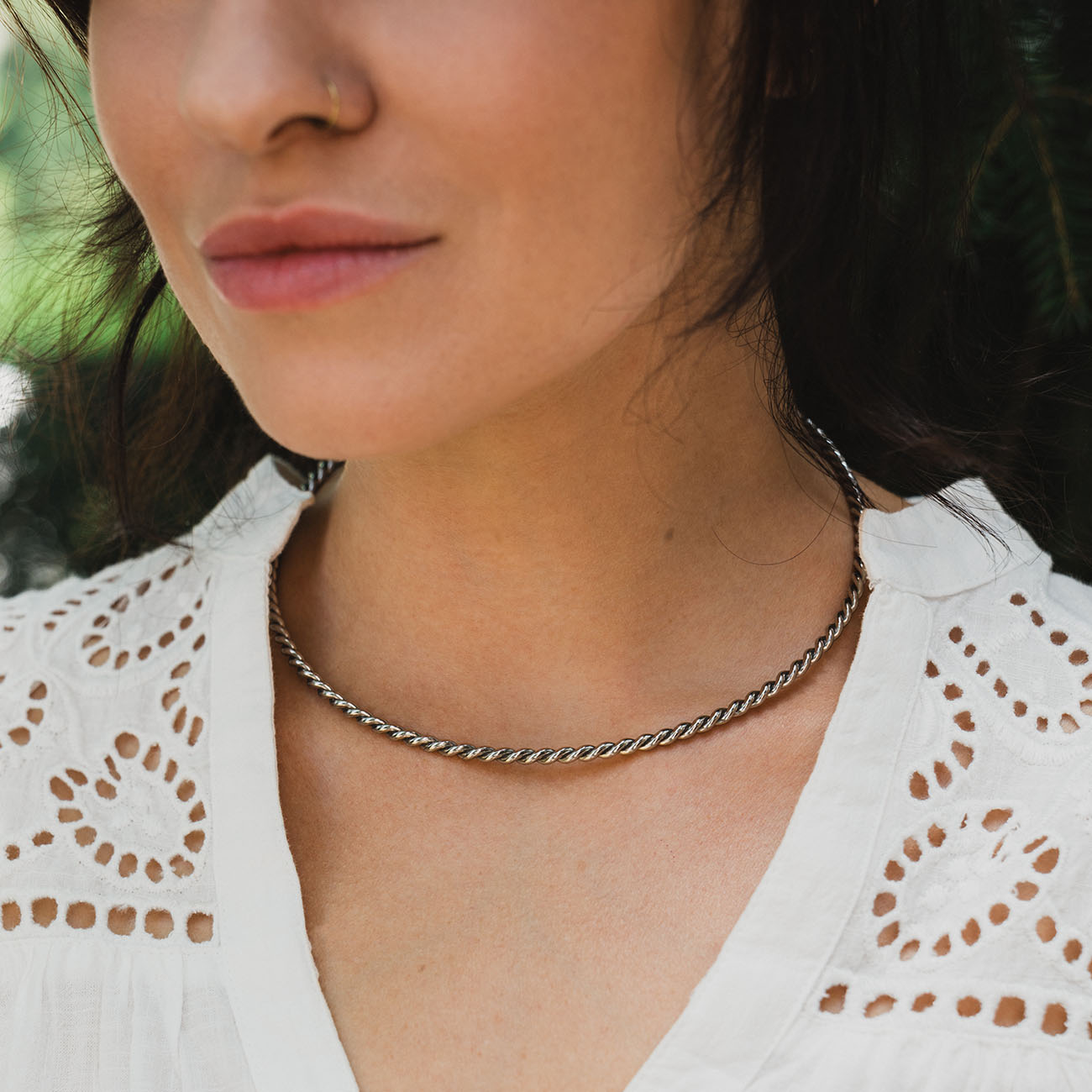 Silver-colored copper tensor necklace - <tc>cubit</tc> Royal (144 MHz)