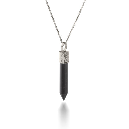 Necklace with Black Tourmaline – 925 Silver plated with Platinum
