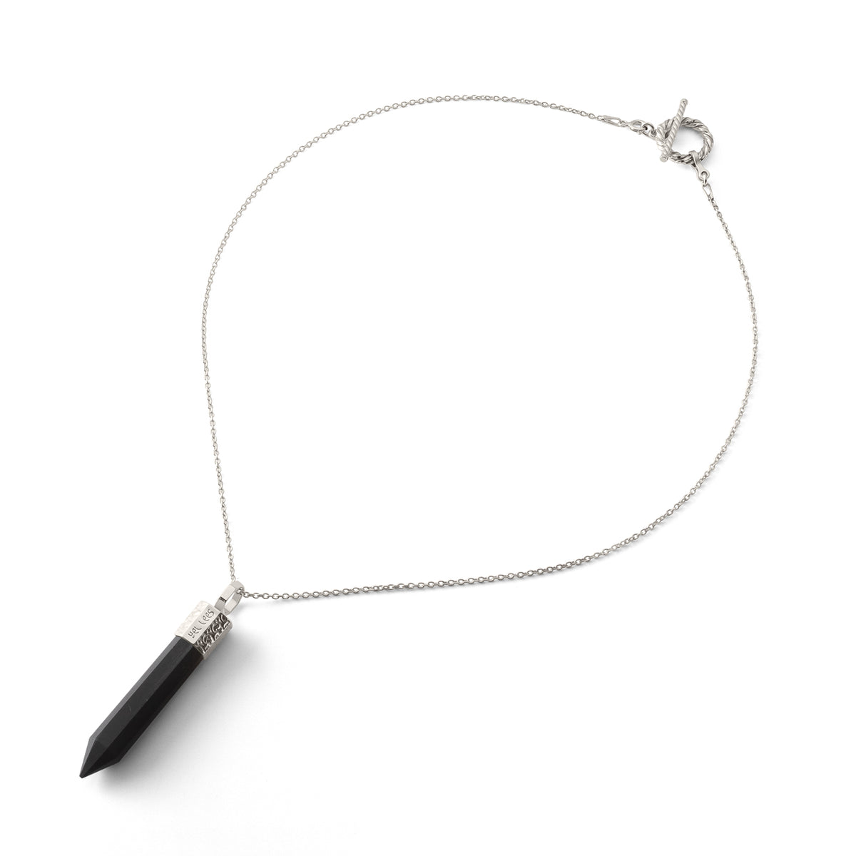 Necklace with Black Tourmaline – 925 Silver plated with Platinum