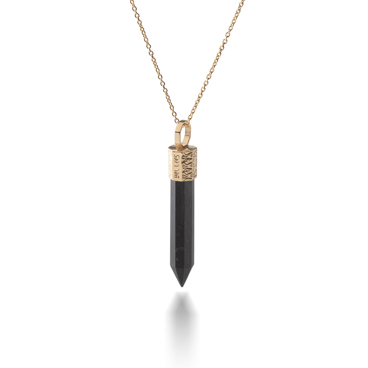 Necklace with Black Tourmaline – Gold-plated 925 Silver