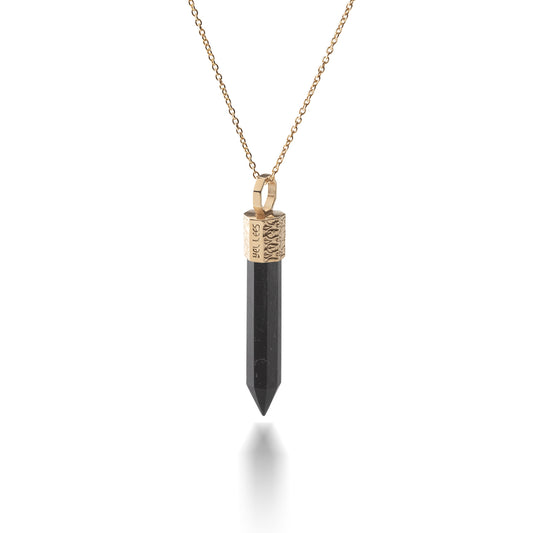 Necklace with Black Tourmaline – Gold-plated 925 Silver