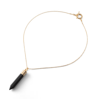 Necklace with Black Tourmaline – Gold-plated 925 Silver