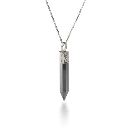 Hematite Necklace – 925 Silver Plated with Platinum