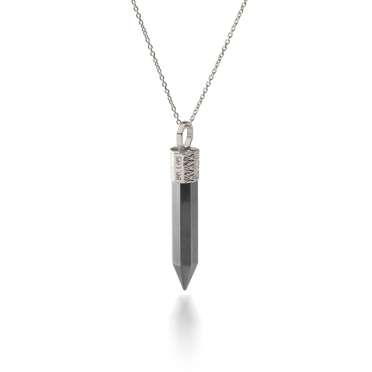 Hematite Necklace – 925 Silver Plated with Platinum