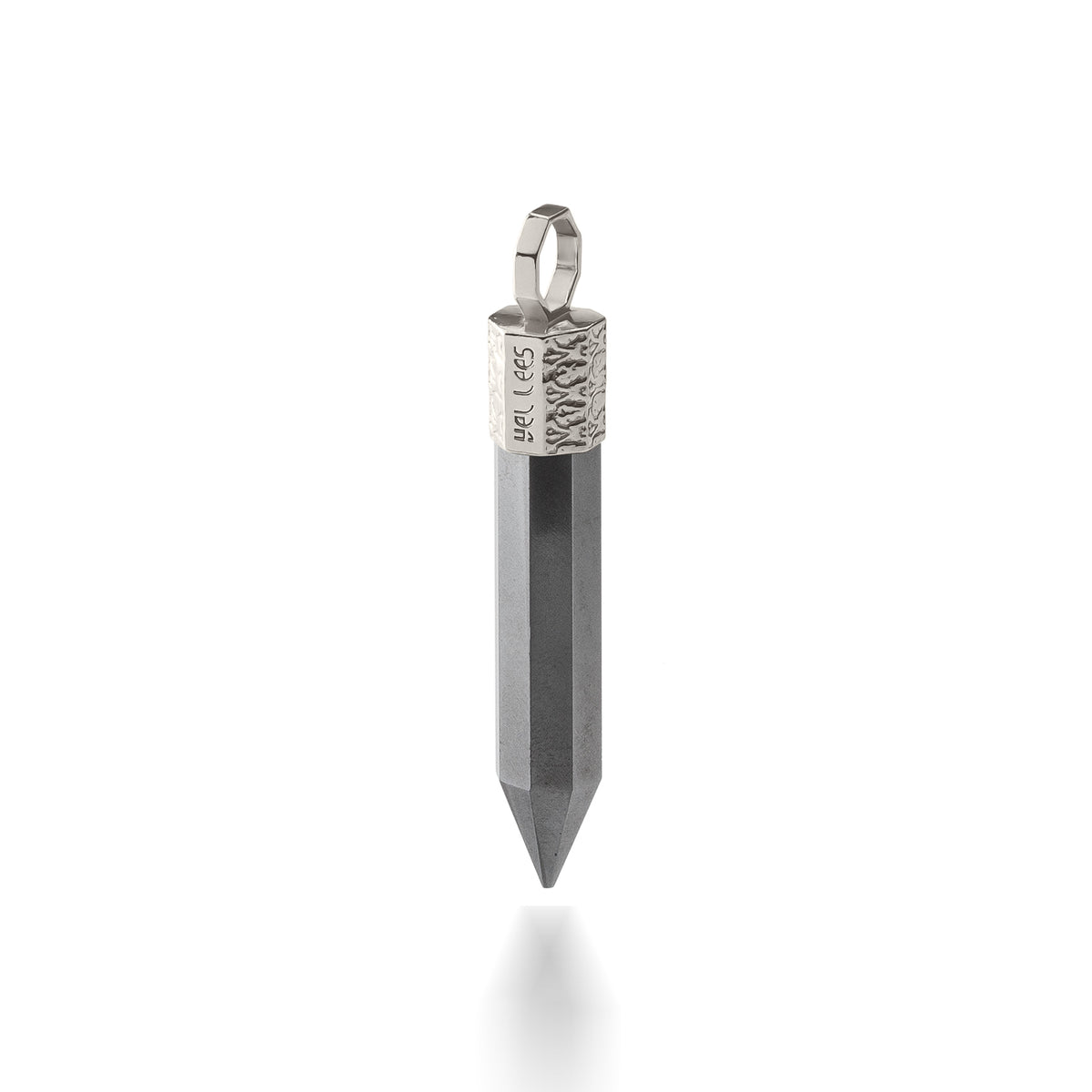 Pendant with Hematite – Brass plated with palladium
