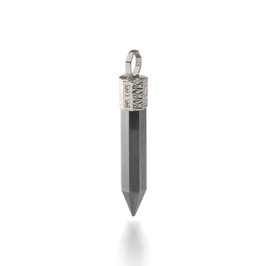 Pendant with Hematite – 925 Silver plated with Platinum