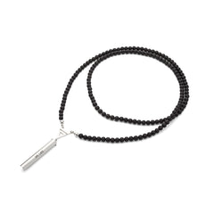 Collar de respiración con turmalina mate de 6 mm, plata 925 chapada en platino