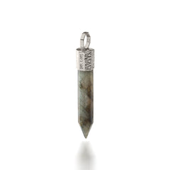 Labradorite Pendant – 925 Silver Plated with Platinum