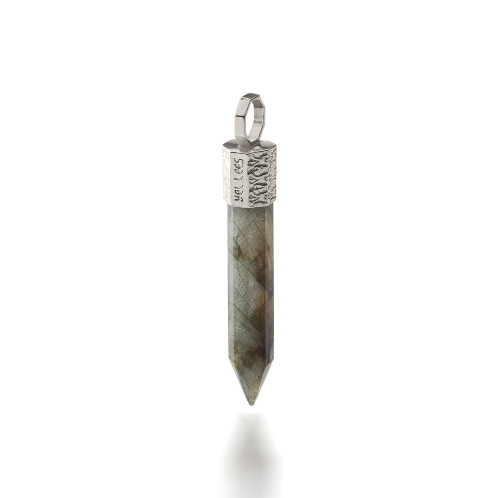 Labradorite Pendant – Brass plated with palladium