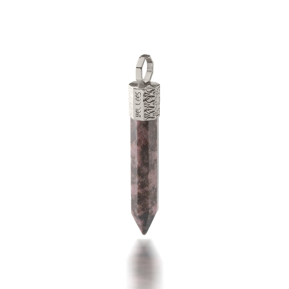 Rhodonite Pendant – Brass plated with Palladium