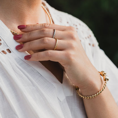 Copper tensor ring in gold color - Protective amulet