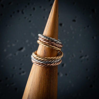 Anillo tensor de plata bañada en oro - Amuleto protector