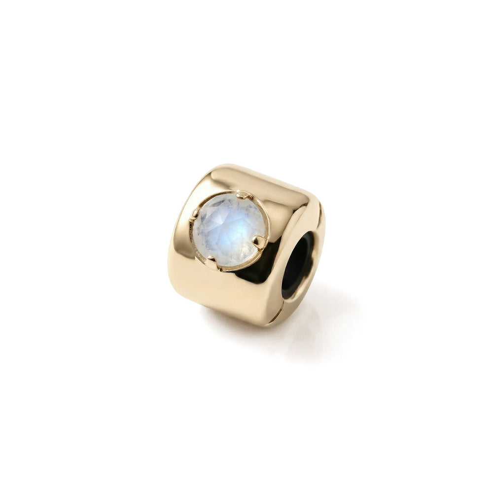 Moonstone Charms, Gold-Plated – Intuition, Femininity, and Emotional Balance - Brass