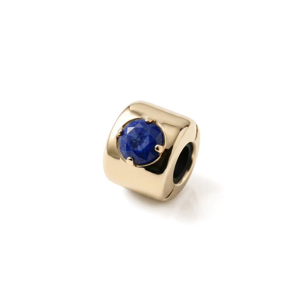 Lapis Lazuli Charm Gold-Plated – Wisdom, Truth, and Inner Harmony - 925 Sterling Silver