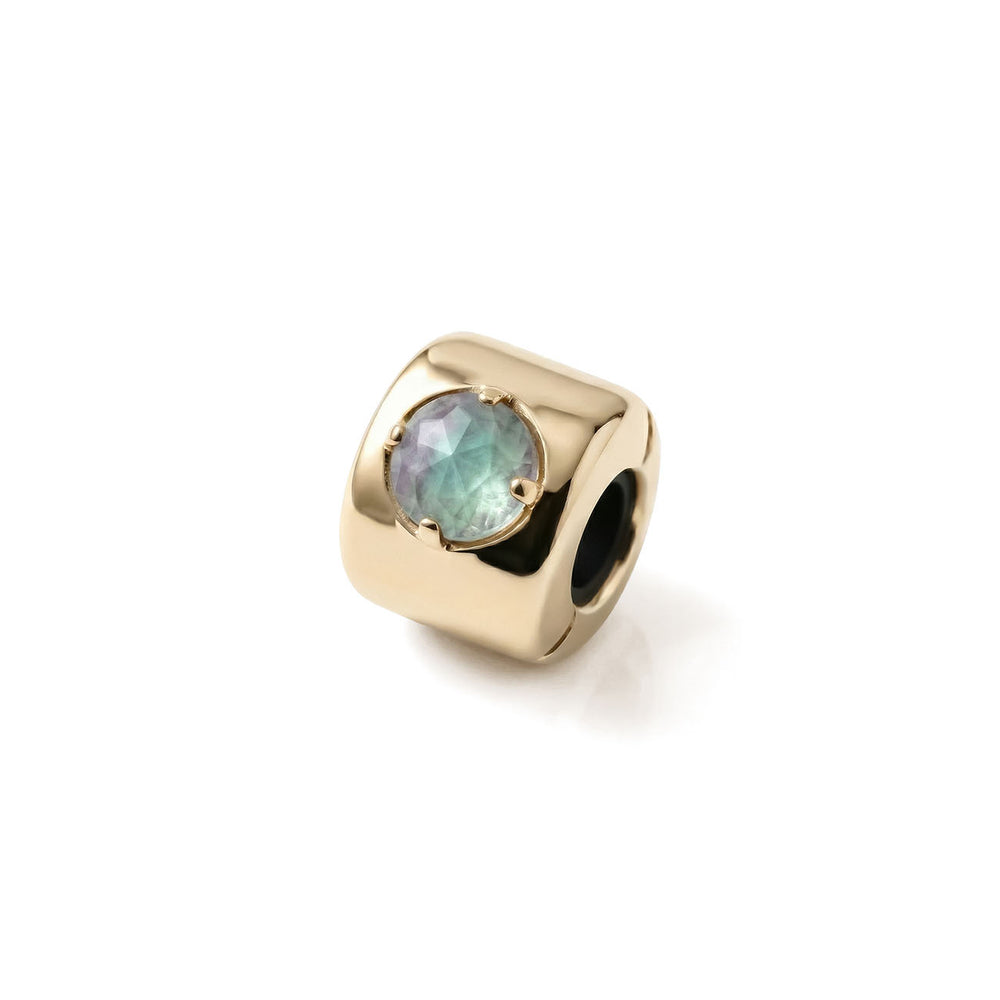 Fluorite Charm Gold-Plated – Stone of Clarity, Focus, and Harmony - Brass