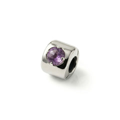 Amethyst Charms – Stone of Protection, Calm, and Spiritual Growth – Bronze Plated with Platinum