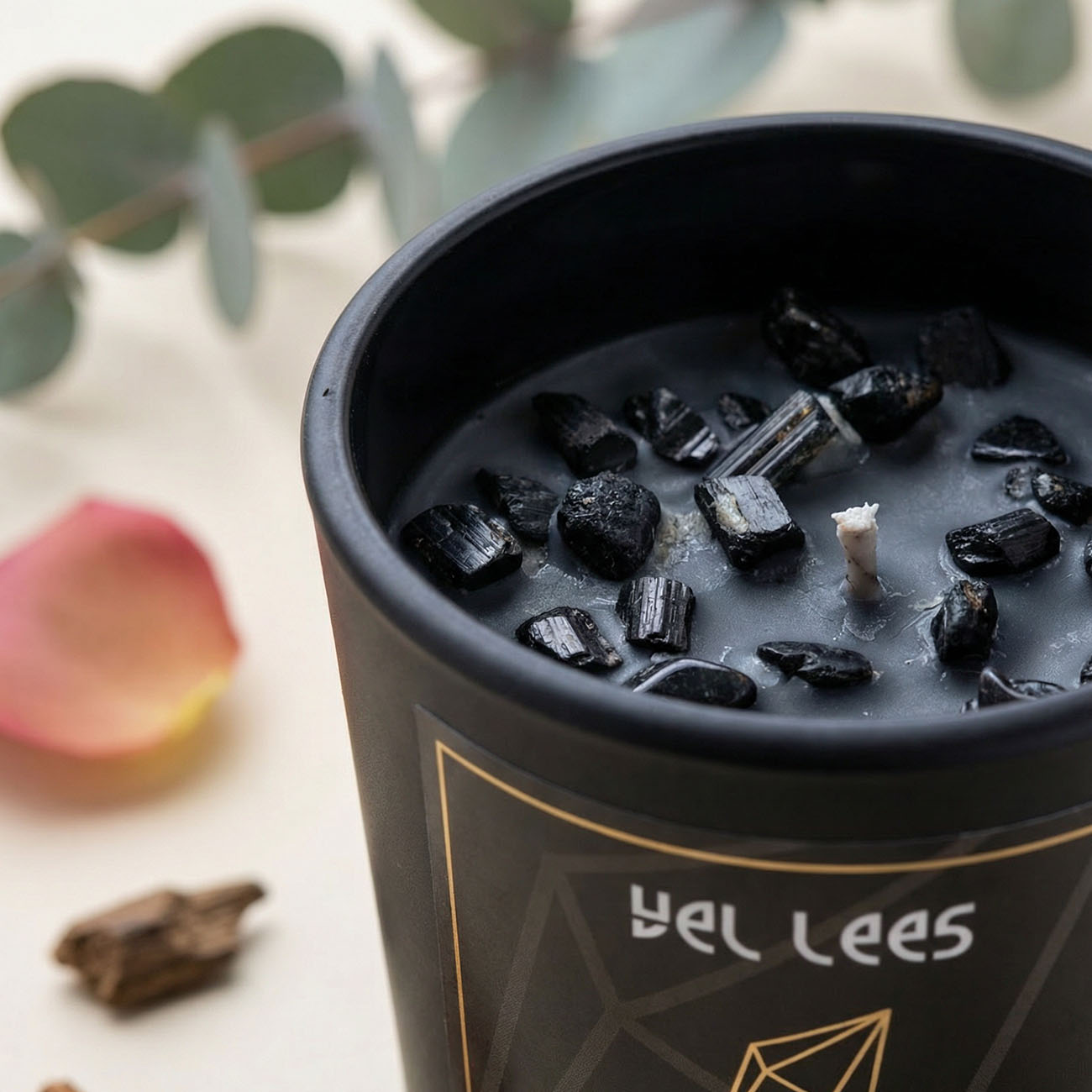 Świeca sojowa z czarnym turmalinem – Esoterica Black