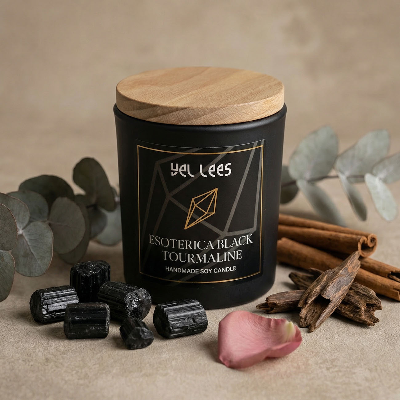 Świeca sojowa z czarnym turmalinem – Esoterica Black