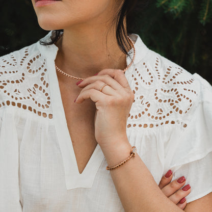 Copper tensor bracelet in rose gold color - <tc>cubit</tc> Royal (144 MHz)