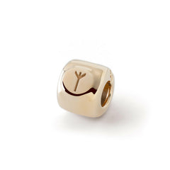 Charm con la runa Algiz (ᛉ) Chapado en oro – amuleto de protección e intuición - plata de ley 925
